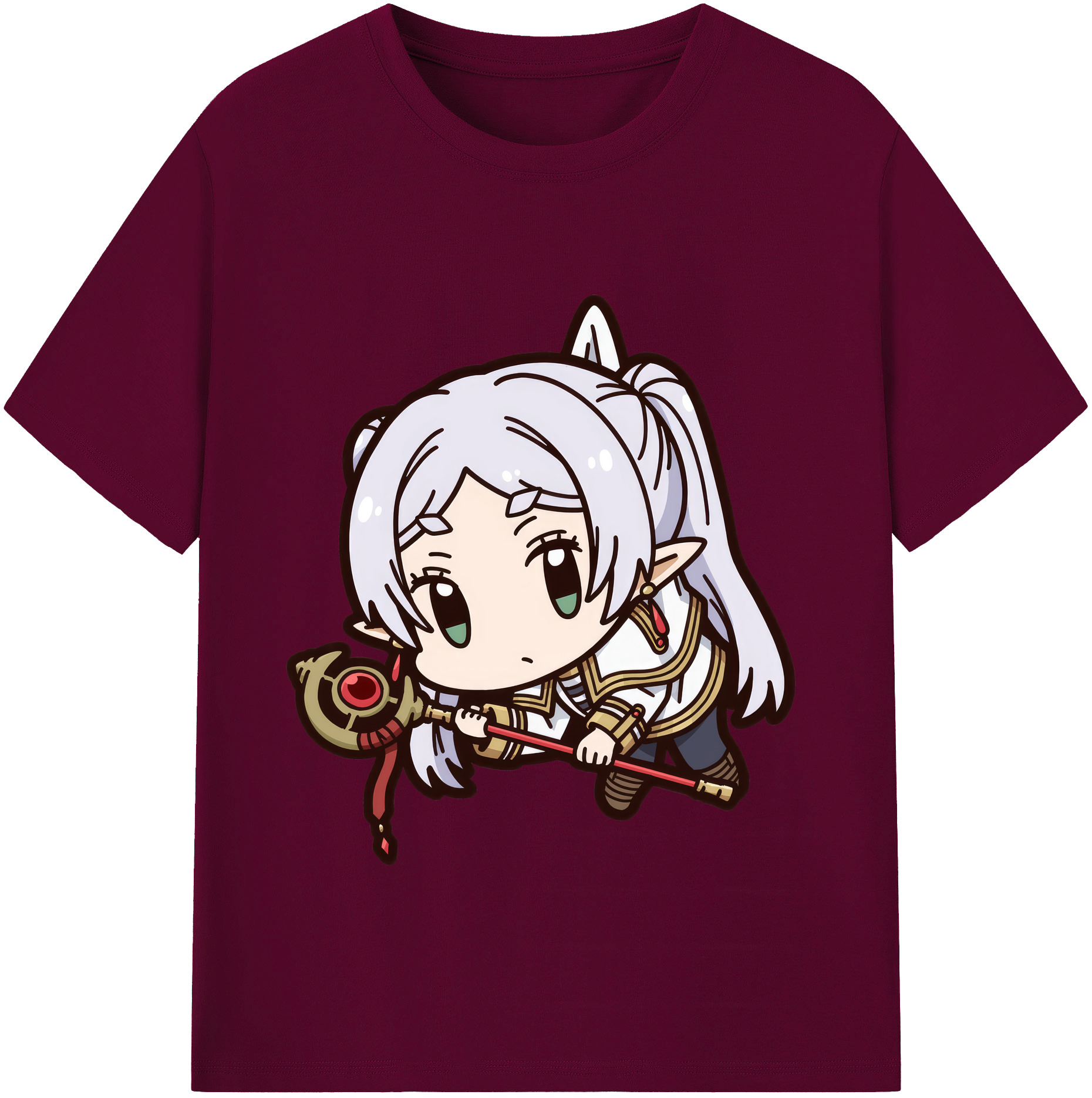 （画像用） 葬送のフリーレン Frieren レディースカジュアルプリントTシャツ（綿100％）